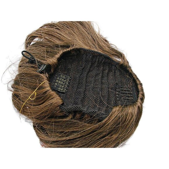 NEW Kanekalon Dark Brown Brunette Natural Flip Tail Wavy Curl Wig Japanese Fiber - Picture 7 of 12